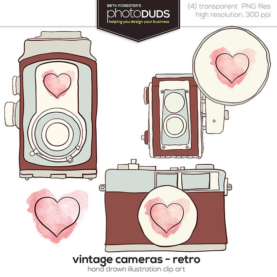 Pink Vintage Camera Clip Art Cameras Retro Digital Picture