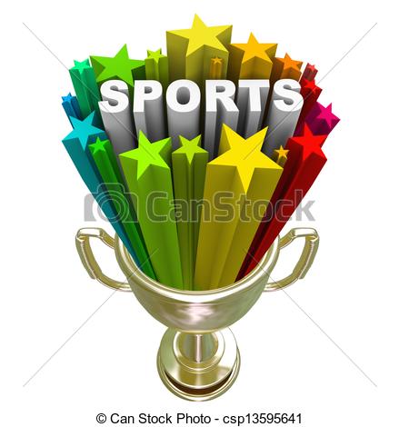 Athletic Word Clipart Sports Word Gold Trophy Winner
