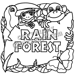 Clip Art  Biome Icons  Rain Forest B W   Abcteach