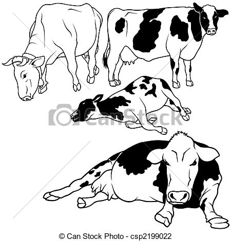 Cow Set 01   Black Hand Drawn Illustration Csp2199022   Search Clipart