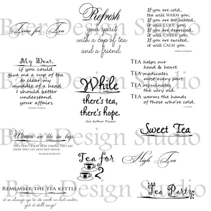 Digital Quotes And Word Art About Tea For Tea Parties  Clip Art