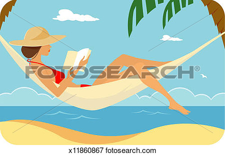 In Hammock Reading Side View X11860867   Search Eps Clipart Drawings    