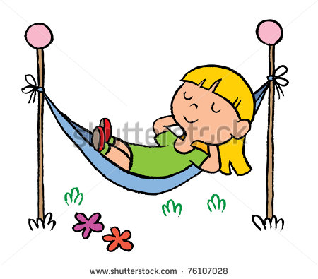 Little Girl Relaxing In A Hammock Stock Vector 76107028   Shutterstock