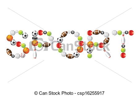 Vector Clip Art Of Sport Word From Balls Vector   Sport Word From