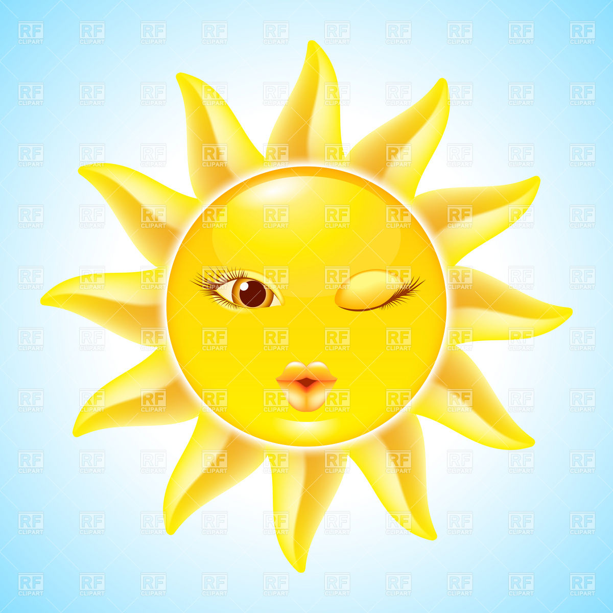 Winking Sun 8431 Travel Download Royalty Free Vector Clipart  Eps