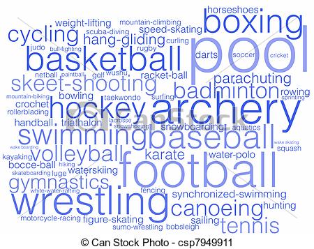 Word Sports In Bubble Letters Sports Clip Art Playing Sports Clip Art