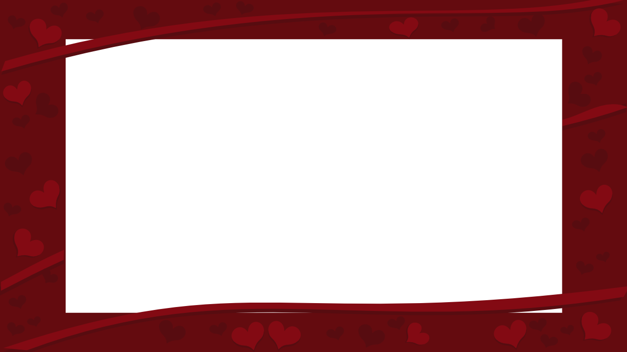Dark Red Square Border With Hearts Decor   Valentine Border Clip Art