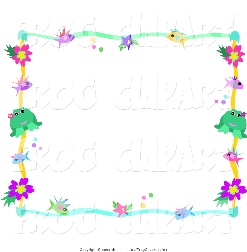 Larger Preview  Clip Art Of A Colorful Frame Border Of Fish Stars