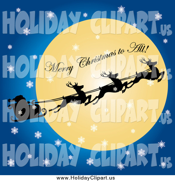 The Moon With Merry Christmas To All Text By Pams Clipart  17142