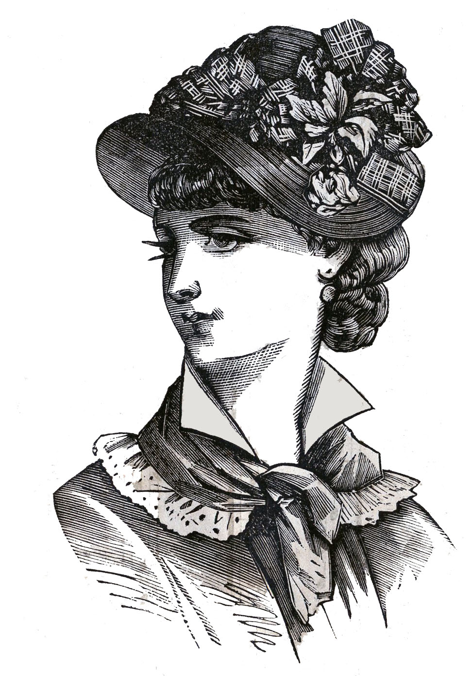 Victorian Clip Art   3 Hat Wearing Heads   Ladies   The Graphics Fairy