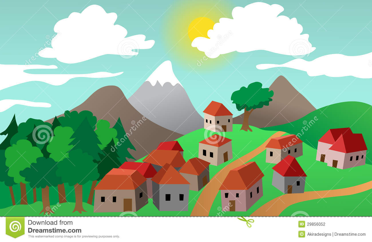 Village Or Town Suburb Landscape Stock Photography   Image  29856052