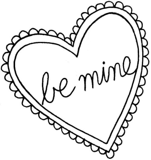 Be Mine Valentines Day Clip Art Black And White