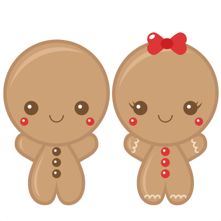 Gingerbread Boy   Girl Scrapbook Clip Art Christmas Cut Outs For