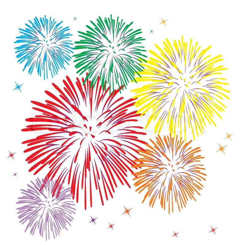 Stock Vector Of  Vector Colorful Fireworks On White Background
