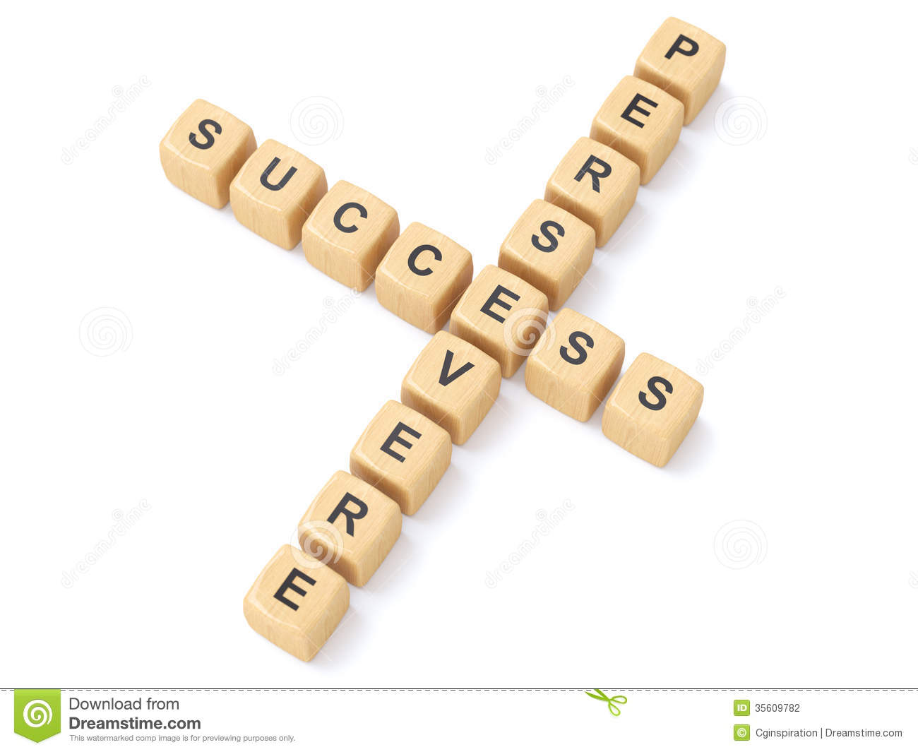 Persevere And Success Crosswords Stock Photography   Image  35609782