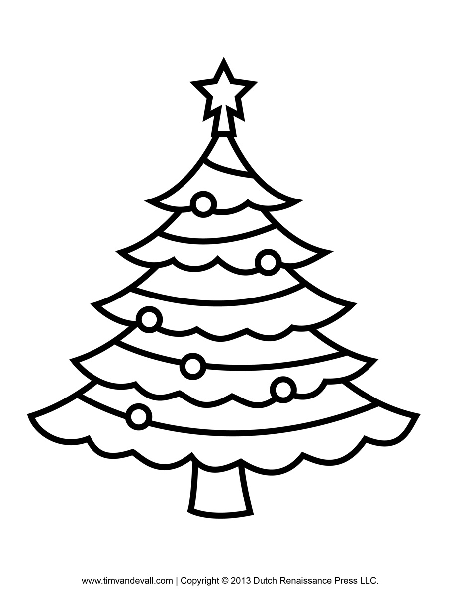Printable Paper Christmas Tree Template Clip Art   Coloring Pages