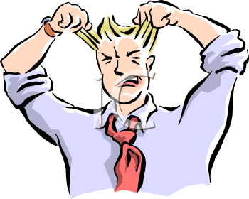 Royalty Free Clip Art Image  Frustrated Man Pulling His Hair Out