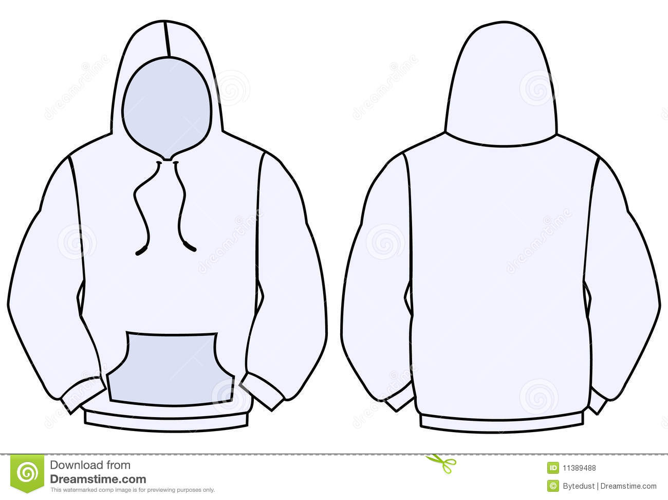 Vector Illustration   Template Of A Hooded Sweater  All Objects And