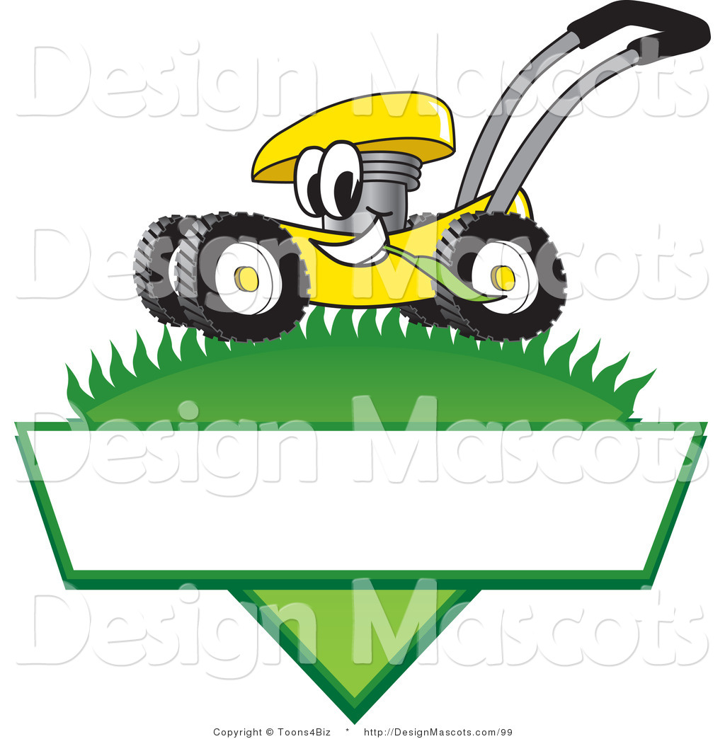 Clipart Of A Yellow Lawn Mower   Royalty Free By Toons4biz    99