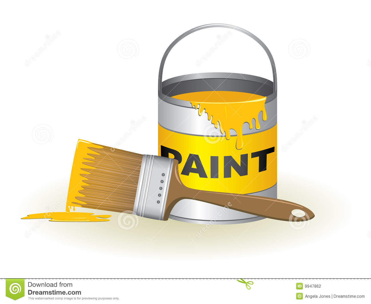 Paint Bucket And Brush Illustration  Please Check My Portfolio For