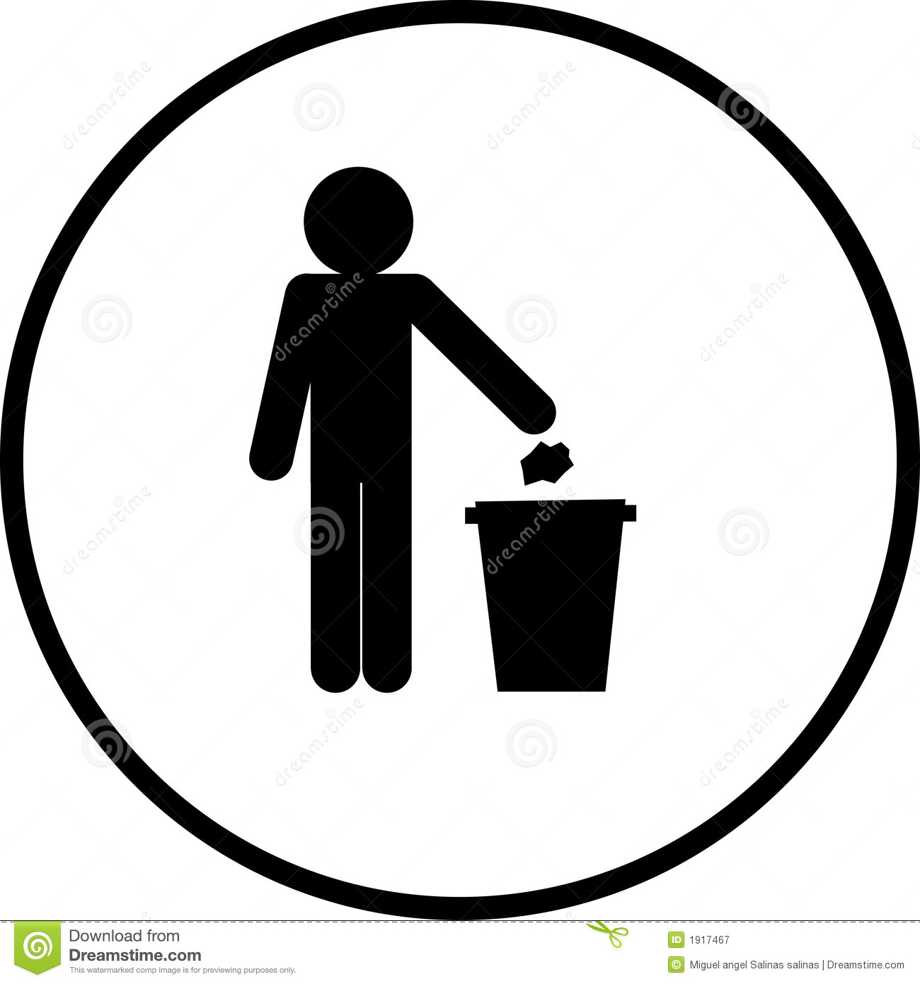 Throwing A Paper In A Trash Can To Be Used As A Sign Or Symbol