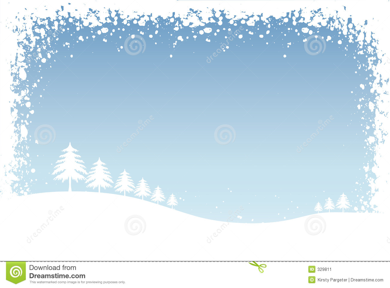 Winter Themed Background With Winter Trees On A Hillside