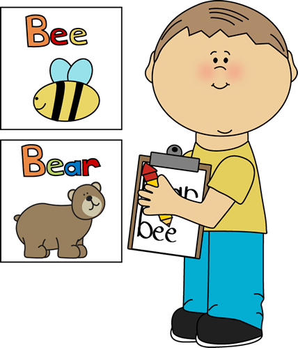 The Room Center Clip Art Image   Boy With A Clipboard Writing Words