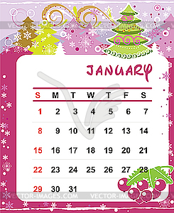 Calendar   January 2012   Vector Clip Art