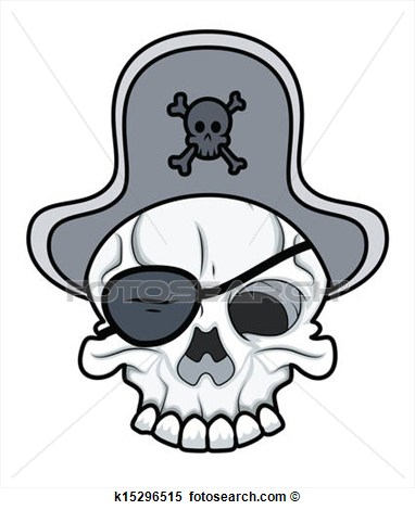 Clipart   Pirate Eye Patched Tattoo Skull  Fotosearch   Search Clip