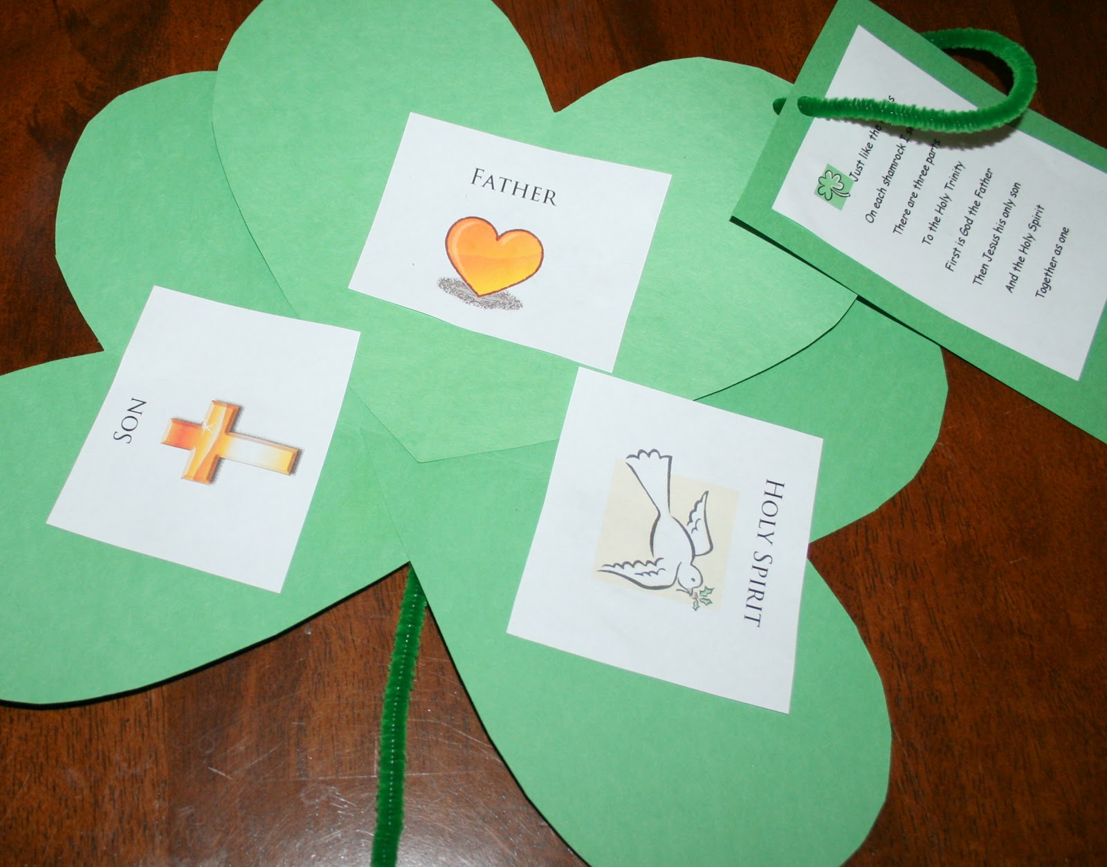 Letters To My Daughters  St  Patrick S Day Craft  Shamrock Trinity