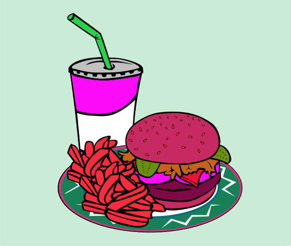 Meal Soft Drink Burger Sandwich Fries   Vector Clip Art