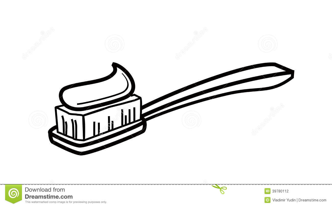 Toothbrush Clipart Black And White 20543937 Toothpaste