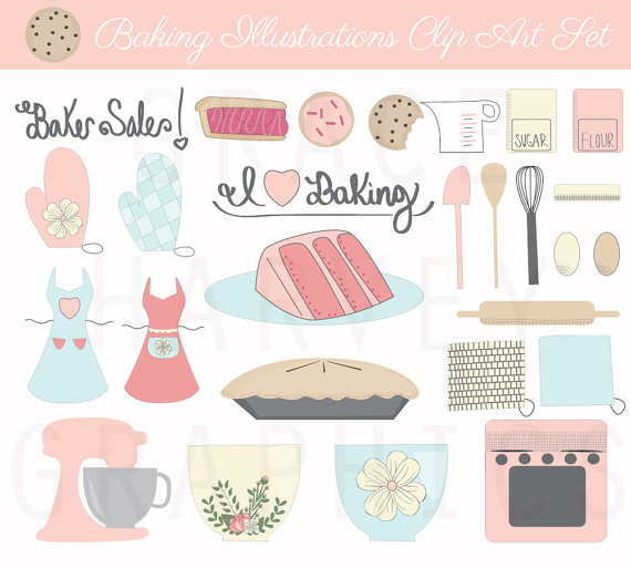 Baking Clip Art Illustrations Small Commercial Use Eps Png Digital