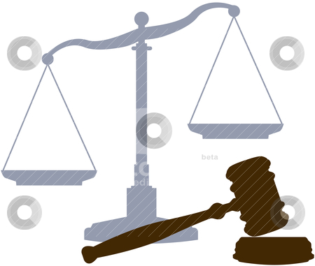 Symbols Stock Vector Clipart Scales And Gavel As Symbols Of The Law