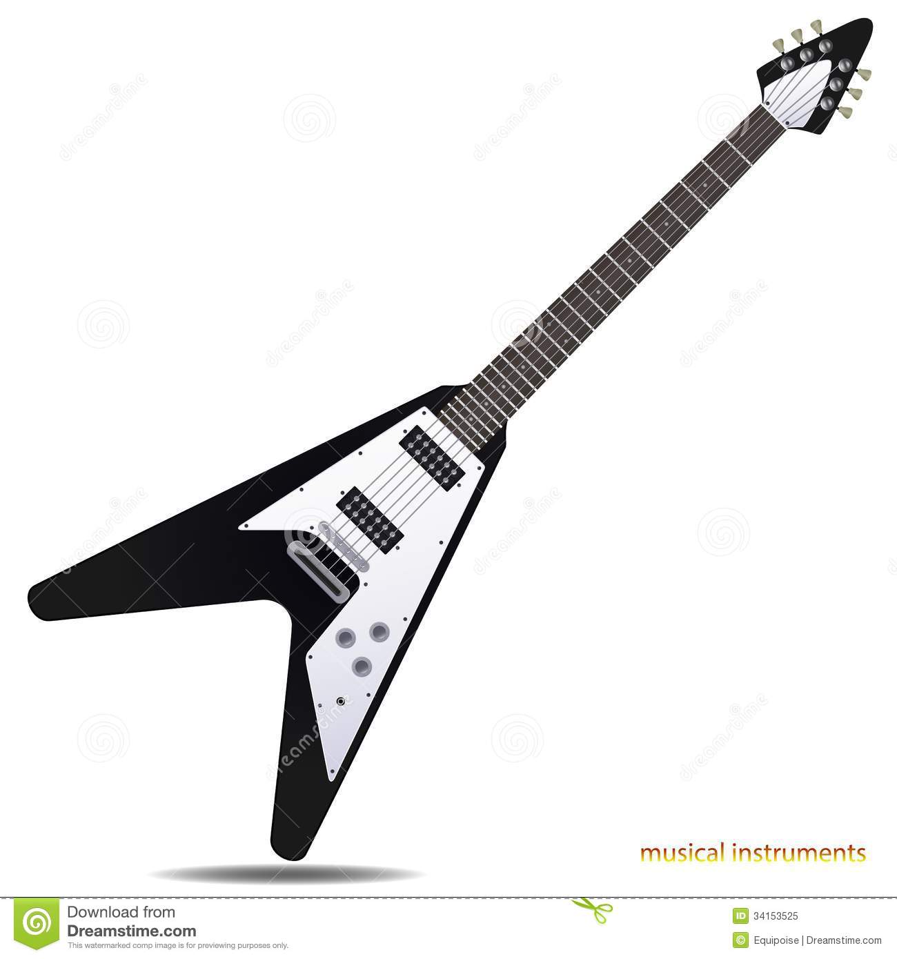 Electric Guitar Clipart Black And White Electric Guitar Royalty Free