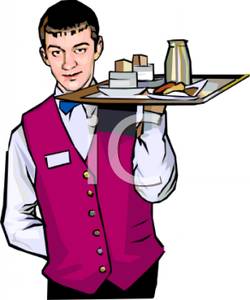 Waiter Clipart Young Waiter Wearing A Uniform Royalty Free Clipart