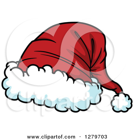 Clipart Of Christmas Elf And Santa Hats   Royalty Free Vector