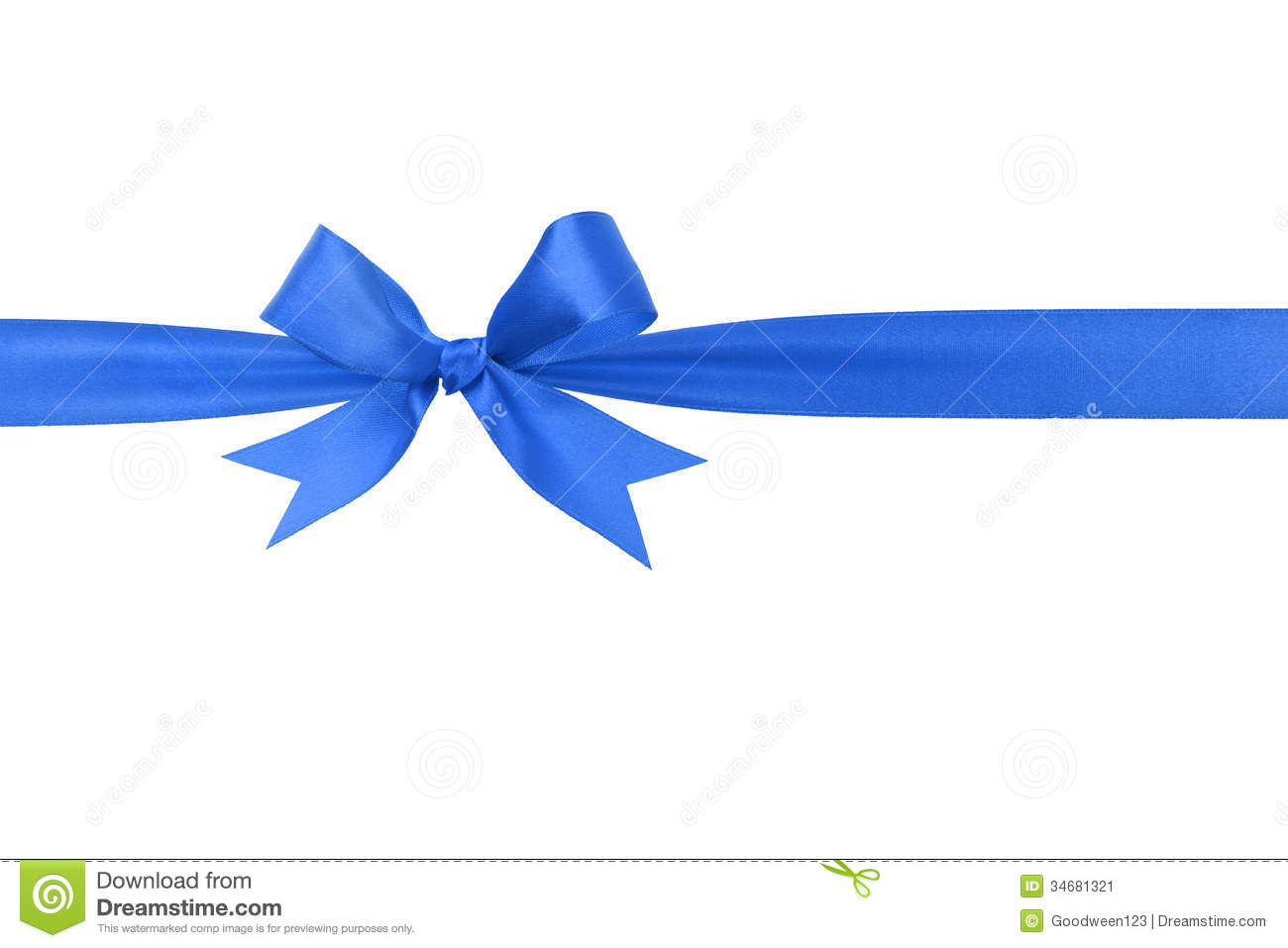 Handmade Blue Ribbon Bow Horizontal Border Stock Image   Image