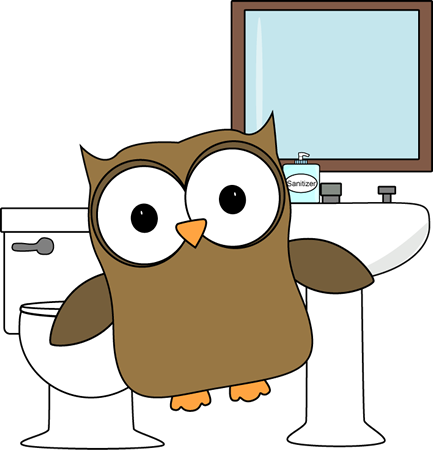 Owl Bathroom Monitor Clip Art   Owl Bathroom Monitor Vector Image