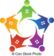 People House In Circle Logo Vector Vectors Illustration