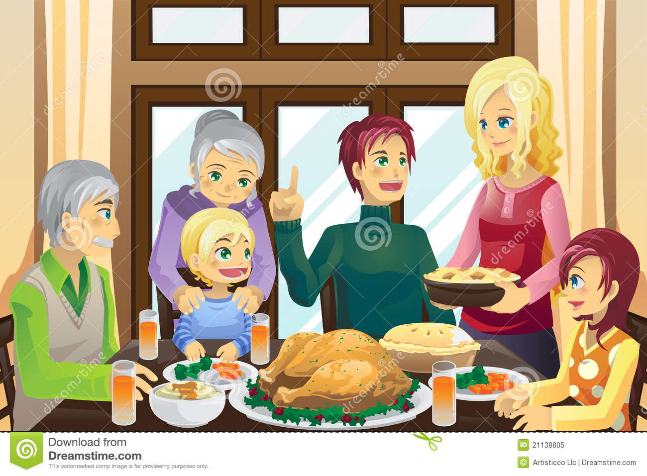 Thanksgiving Family Dinner Royalty Free Stock Photo   Image  21138805