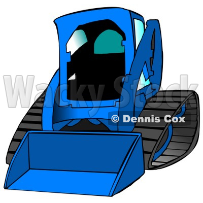 Blue Bobcat Skid Steer Loader With Blue Window Tint Clipart Graphic