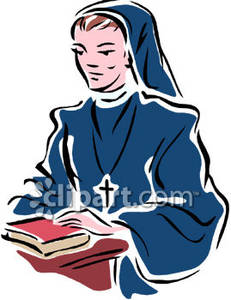 Nun Clipart A Catholic Nun At A Desk With A Book Royalty Free Clipart