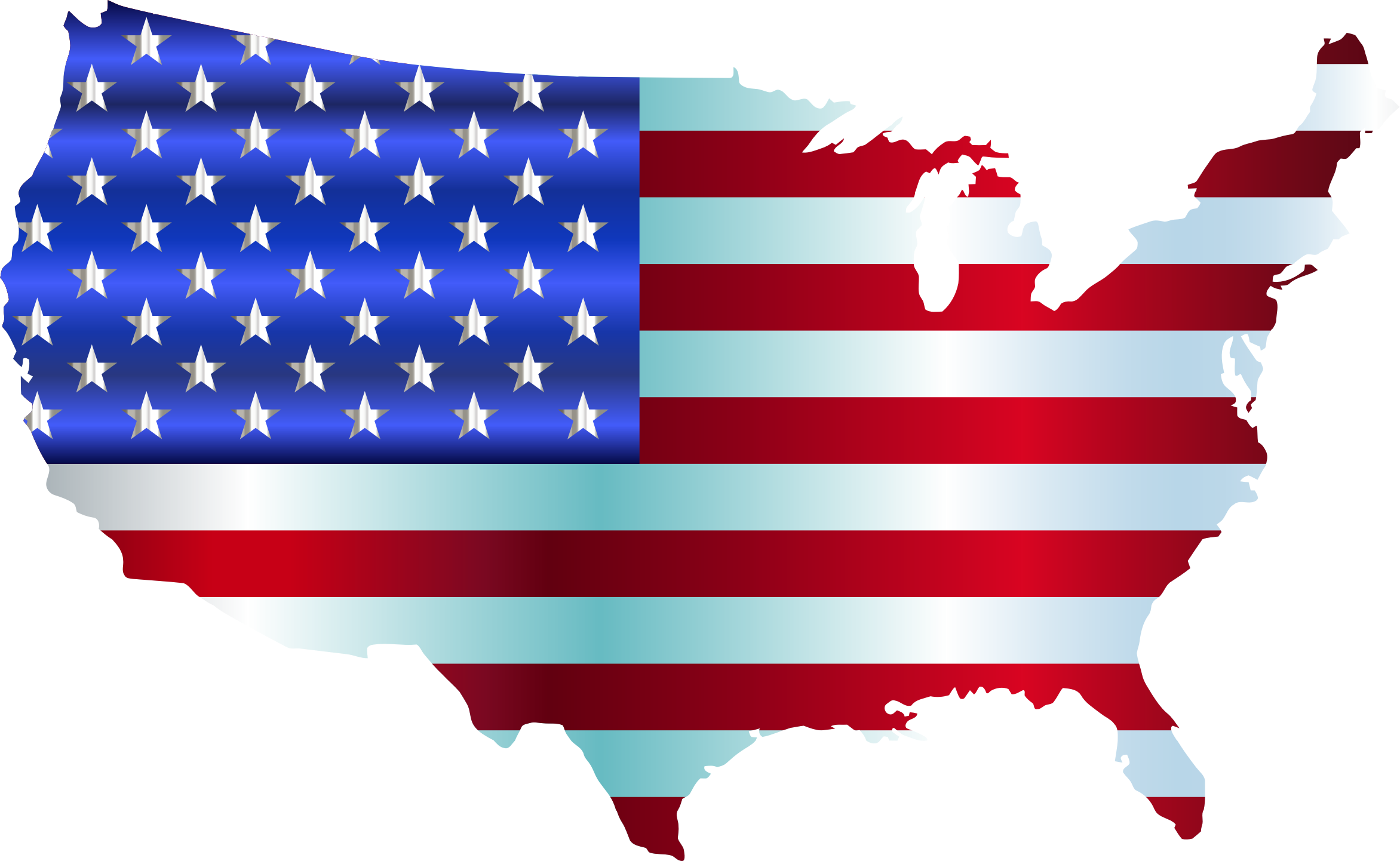 Clipart   America Flag Map Enhanced