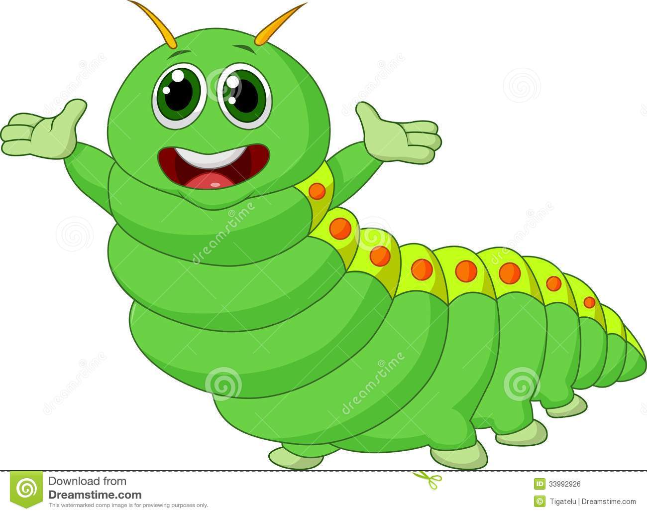 Cute Caterpillar Cartoon Royalty Free Stock Image   Image  33992926