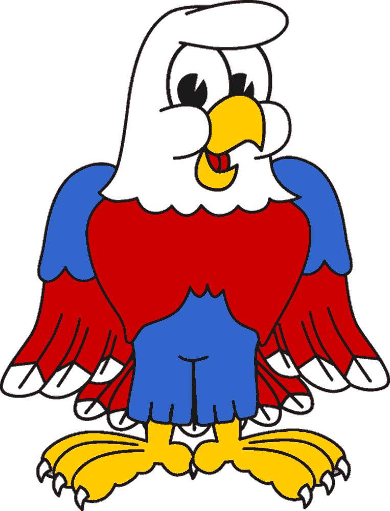Eagle With Red White And Blue Feathers  Funny Free 4th Of July Clipart