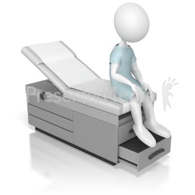 Sitting On An Examination Table   Medical And Health   Great Clipart