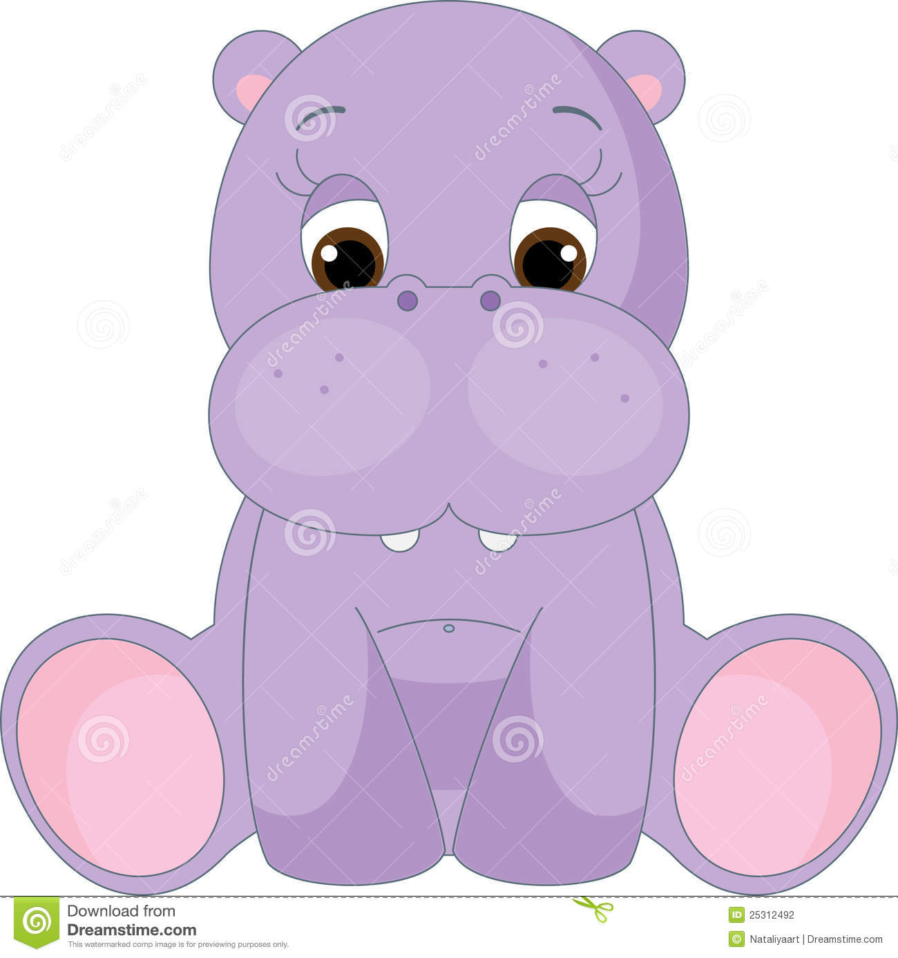 Baby Hippo Clip Art Cute Baby Hippopotamus Sitting