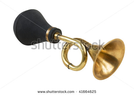 Clip Art Car Horn Old Car Horn Isolated On A White Background   Stock