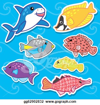 Clipart   Cute Sea Animal Stickers7  Stock Illustration Gg62902832
